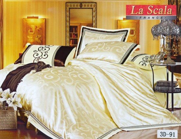 Постільна білизна La Scala Жаккард Шовковий з вишивкою 3D-091 200x220