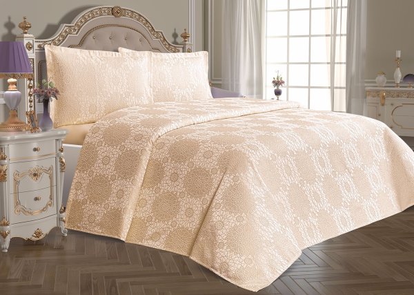 Покривало з наволочками Tropik home Покривало Amore 220х230 см Beige (02003328)