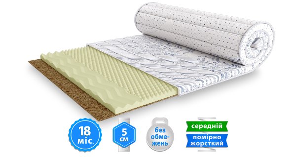 Матрац топер ETRAN / ЕТРАН 80x190