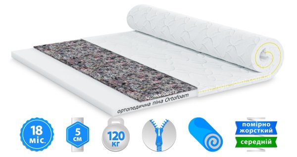 Матрац топер Lento VIVO / ВИВО 150х200 см 