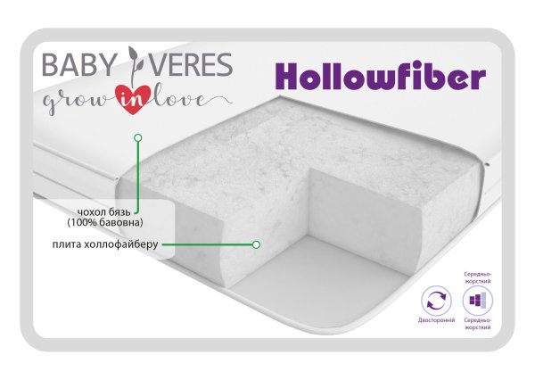Матрас Baby Veres "Hollowfiber" 120х60х10