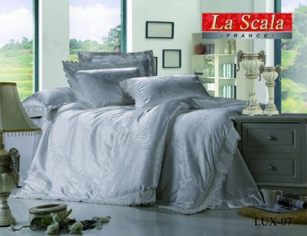 Постільна білизна La Scala Жаккард Шовковий з вишивкою Lux 07 160x220